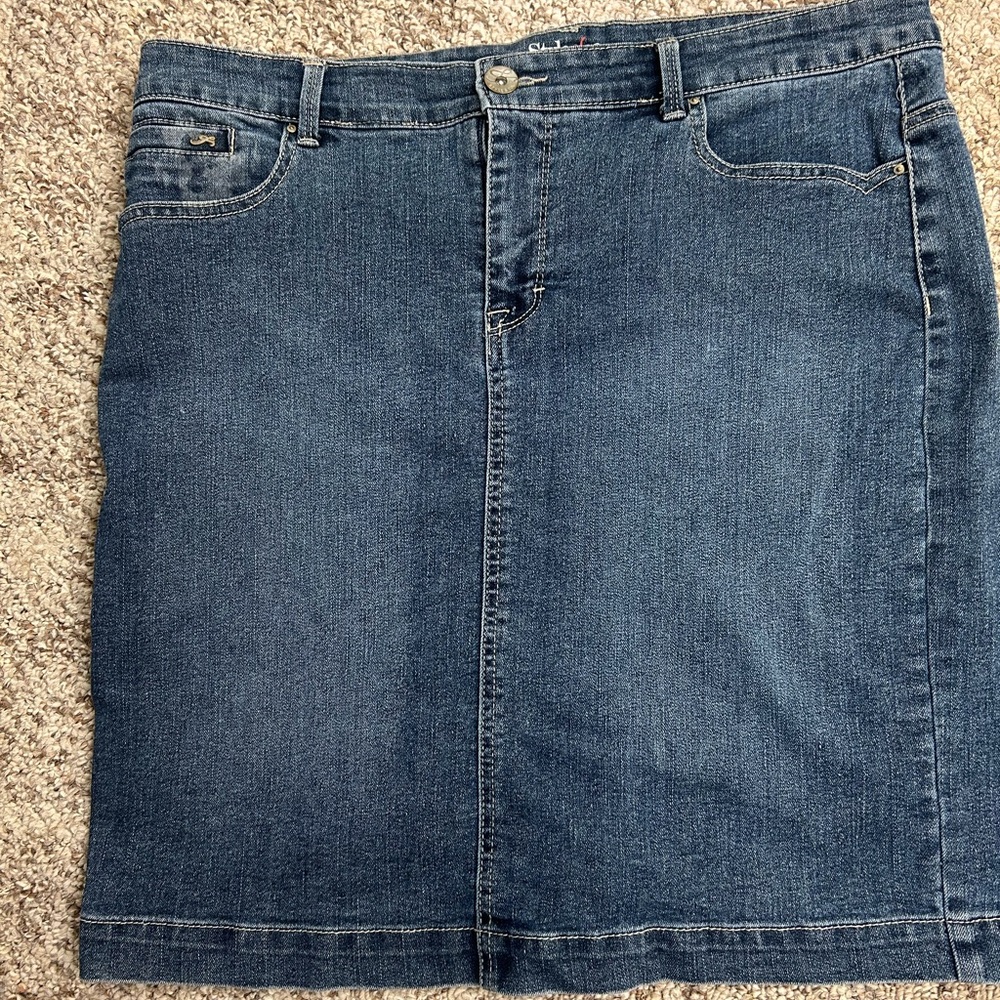 Style & Co. Denim Blue Jean Mini Cotton Skirt Size 14